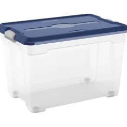 Contenitore in plastica Cadiz 38x58x37 cm XL trasparente/blu