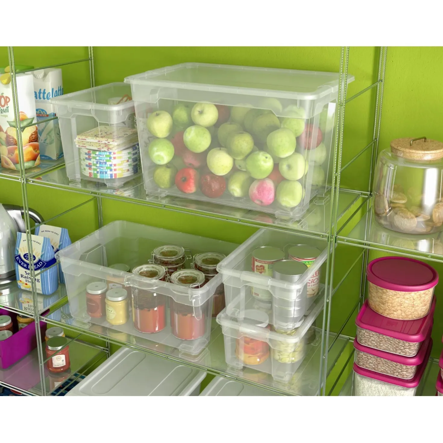 Contenitore in plastica OBI Santos Box 56x38x26 cm L trasparente