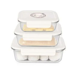 Contenitori in vetro per alimenti Aspifresh set 3 con pompa per sottovuoto