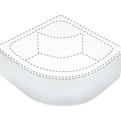 Coperchio piatto doccia semicircolare Idrostile 90x90 cm bianco