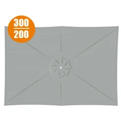 Copertura in poliestere 160gr per ombrellone rettangolare 3x2m grigio