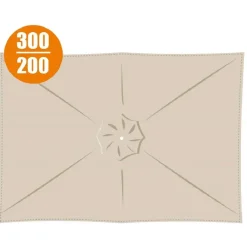 Copertura in poliestere 160gr per ombrellone rettangolare 3x2m beige