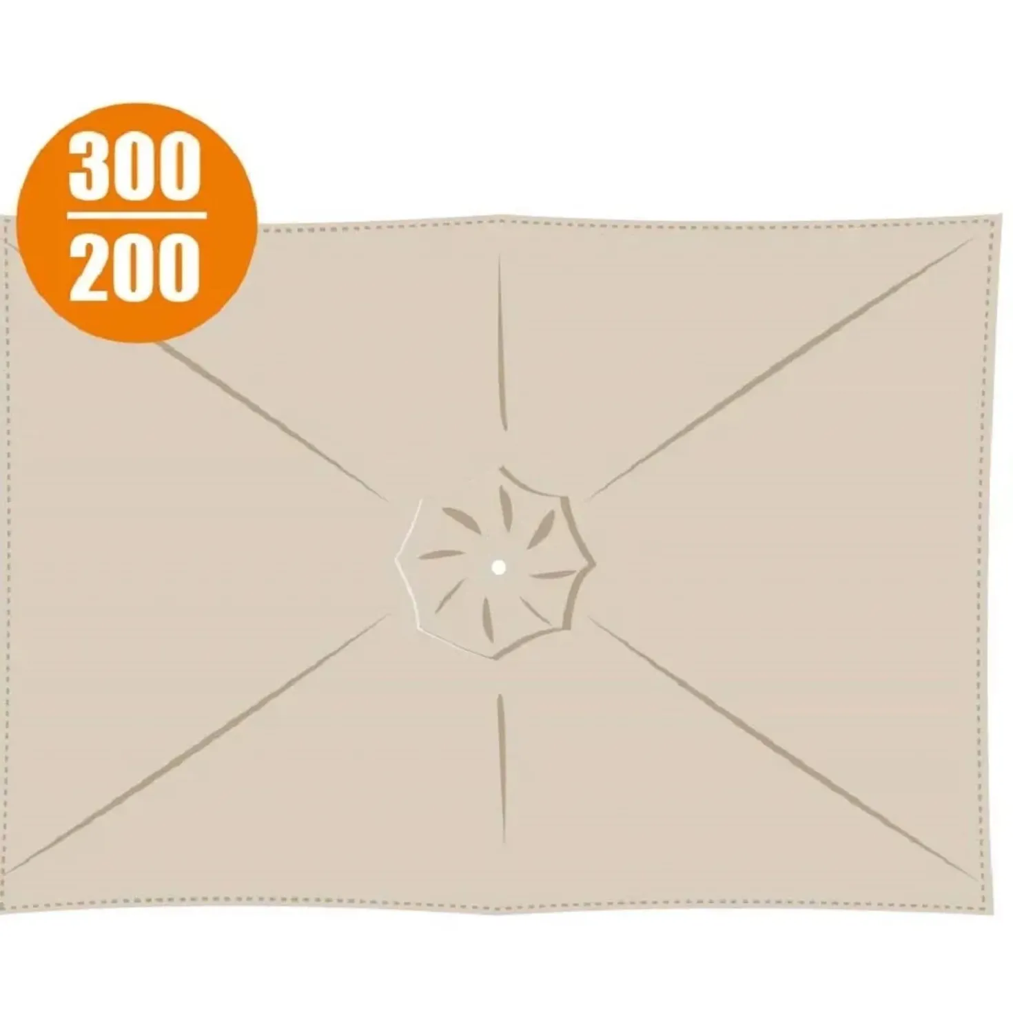 Copertura in poliestere 160gr per ombrellone rettangolare 3x2m beige