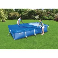 Copertura per piscina Steel Pro Frame in PE rettangolare Bestway 400x211x81 cm b