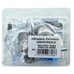 Coppia cerniera universale in acciaio inox