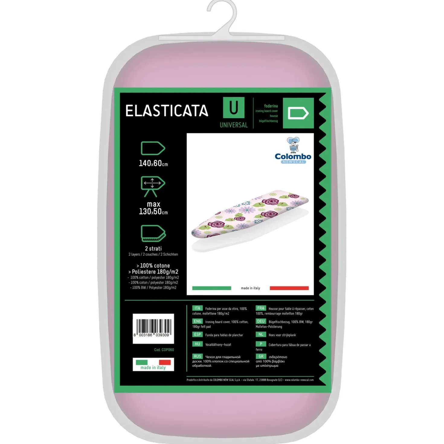Copriasse da stiro elasticata Colombo 140x60 cm