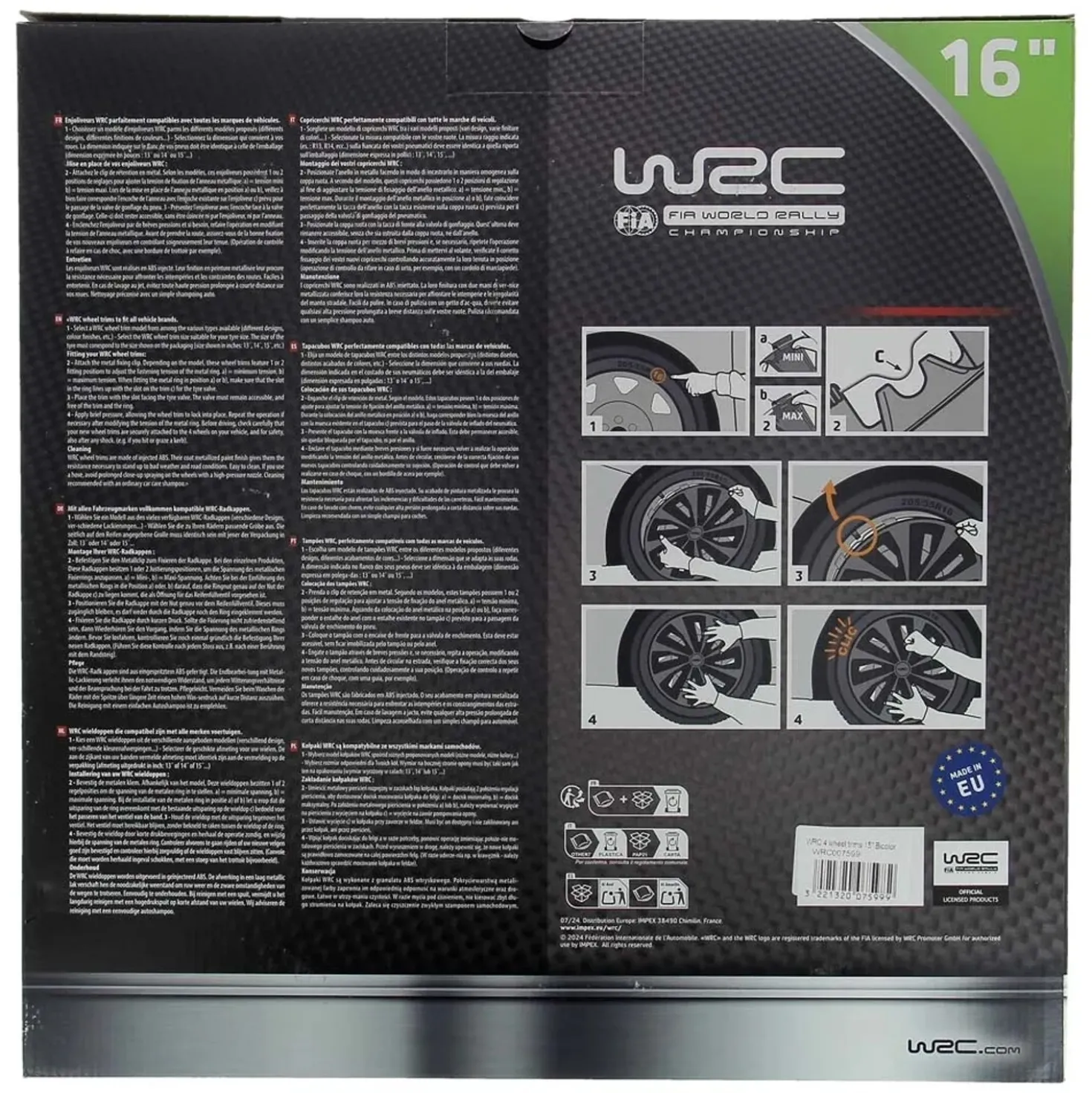 Copricerchioni WRC bicolor 16" TURBO 4 pz