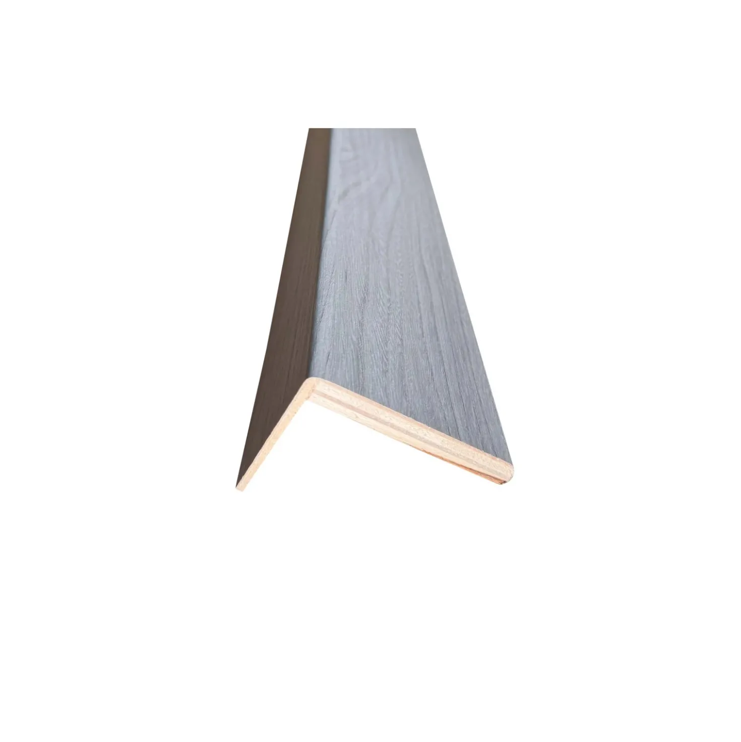 Coprifilo liscio listellare laminato Olmo Cenere alt 7 cm con ala da 4 cm
