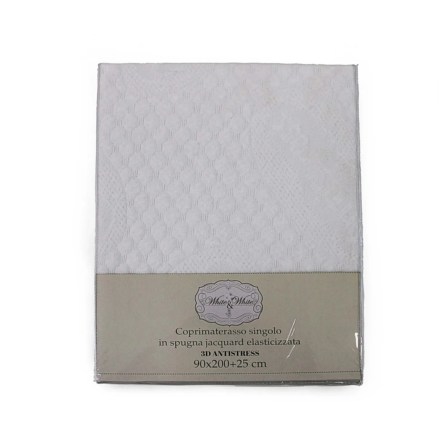 Coprimaterasso in spugna 90x200 cm bianco