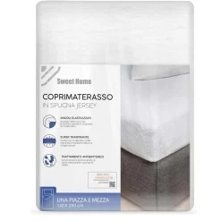 Coprimaterasso piazza e mezza bianco 130x200 cm