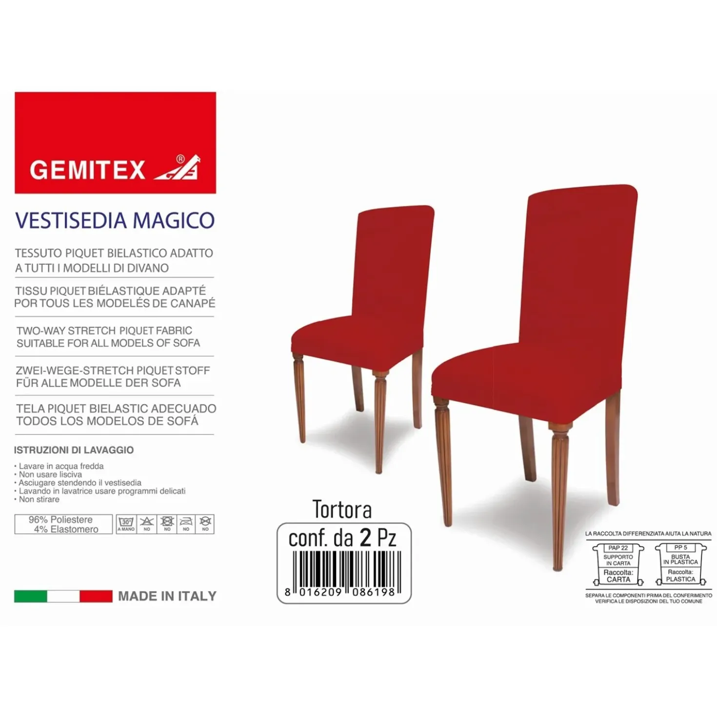 Coprisedia in tessuto bielastico Magico tortora 2 pz