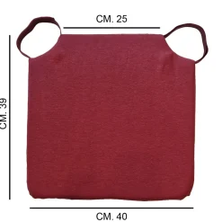 Coprisedia sfoderabile con velcro 40x39 cm bordeaux