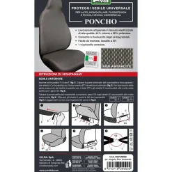 Coprisedile anteriore Poncho grigio antracite