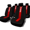 Coprisedili auto ContiClassic set completo 5 teste nero e rosso