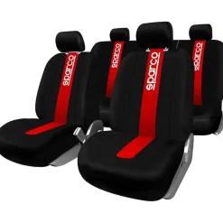 Coprisedili auto ContiClassic set completo 5 teste nero e rosso
