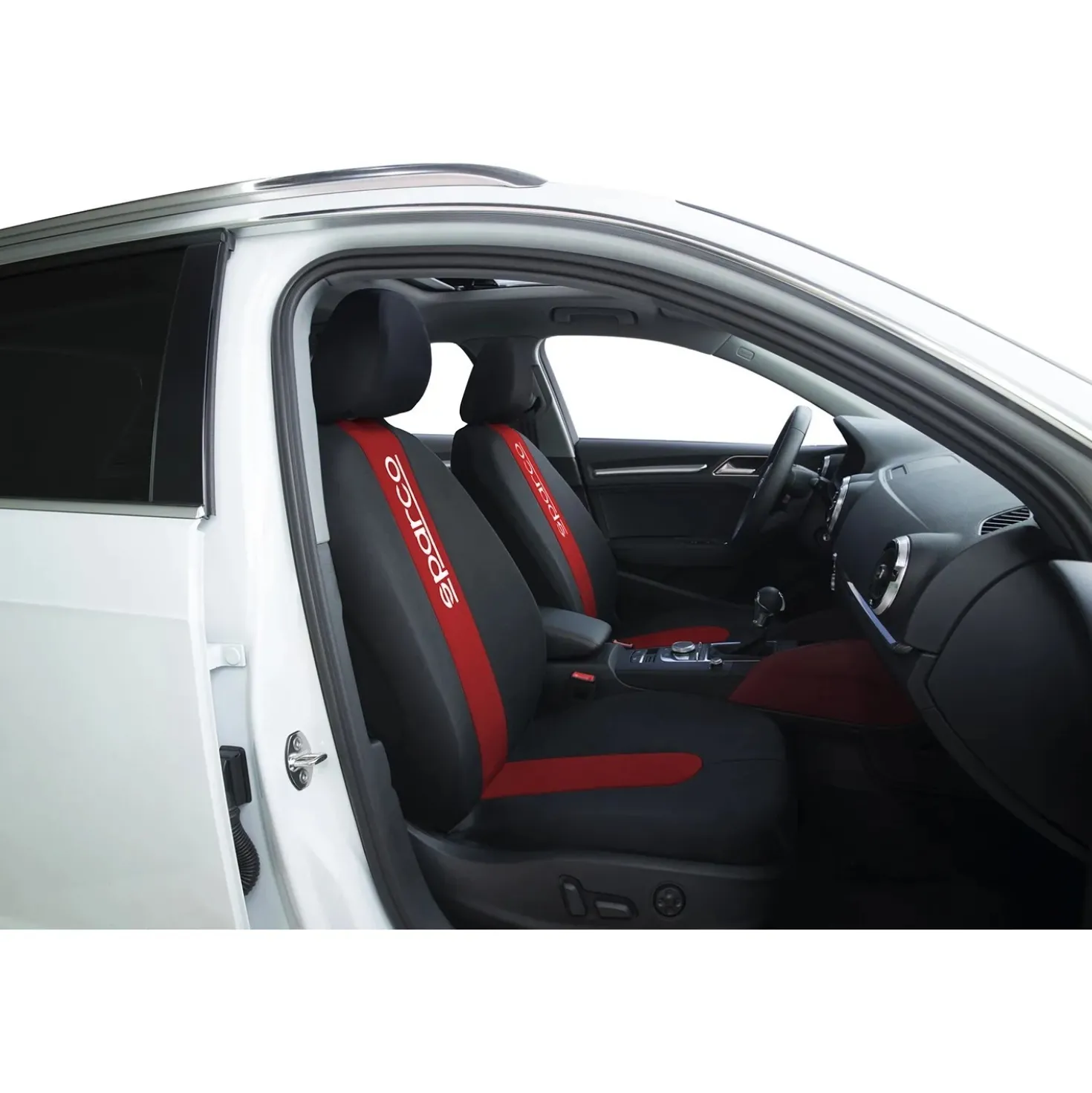 Coprisedili auto ContiClassic set completo 5 teste nero e rosso