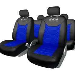 Coprisedili auto Linea S set completo 5 teste nero e blu