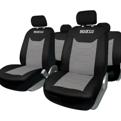 Coprisedili auto Linea S set completo 5 teste nero e grigio