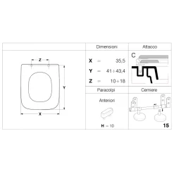 Copriwater a D E165/I in mdf dedicato bianco