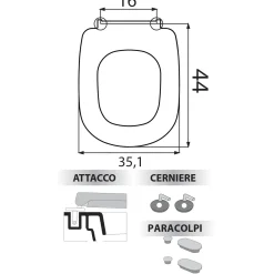 Copriwater a D SIT701FTP in termoindurente dedicato bianco