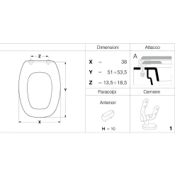 Copriwater ovale E123 in mdf dedicato bianco