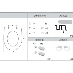 Copriwater ovale Grace in termoindurente bianco