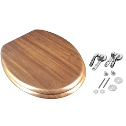 Copriwater ovale in mdf finitura noce