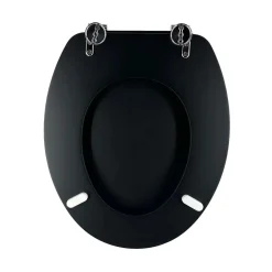 Copriwater ovale in mdf nero opaco