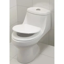 Copriwater ovale Pollino OBI in legno bianco