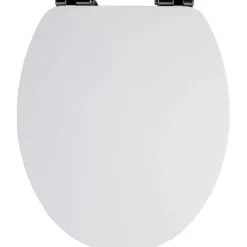 Copriwater ovale universale in mdf bianco
