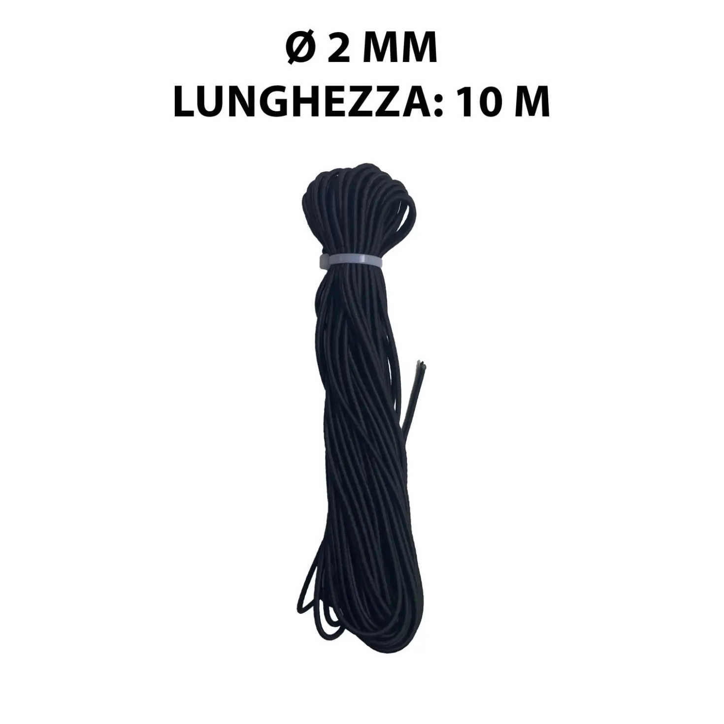 Corda elastica Ø 2 mm 10 m nero