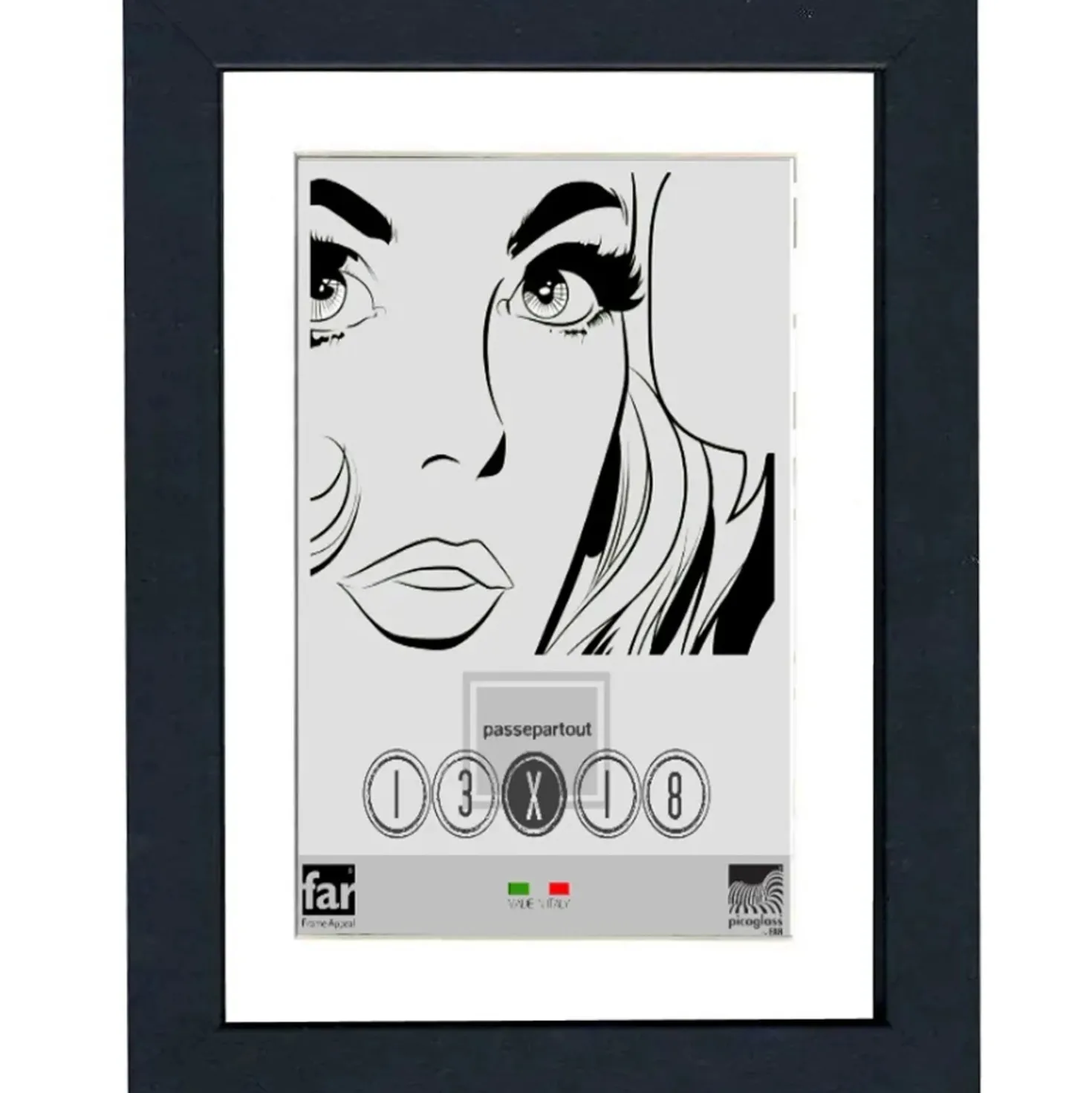 Cornice da muro Boyd con passpartout nero 25x35 cm