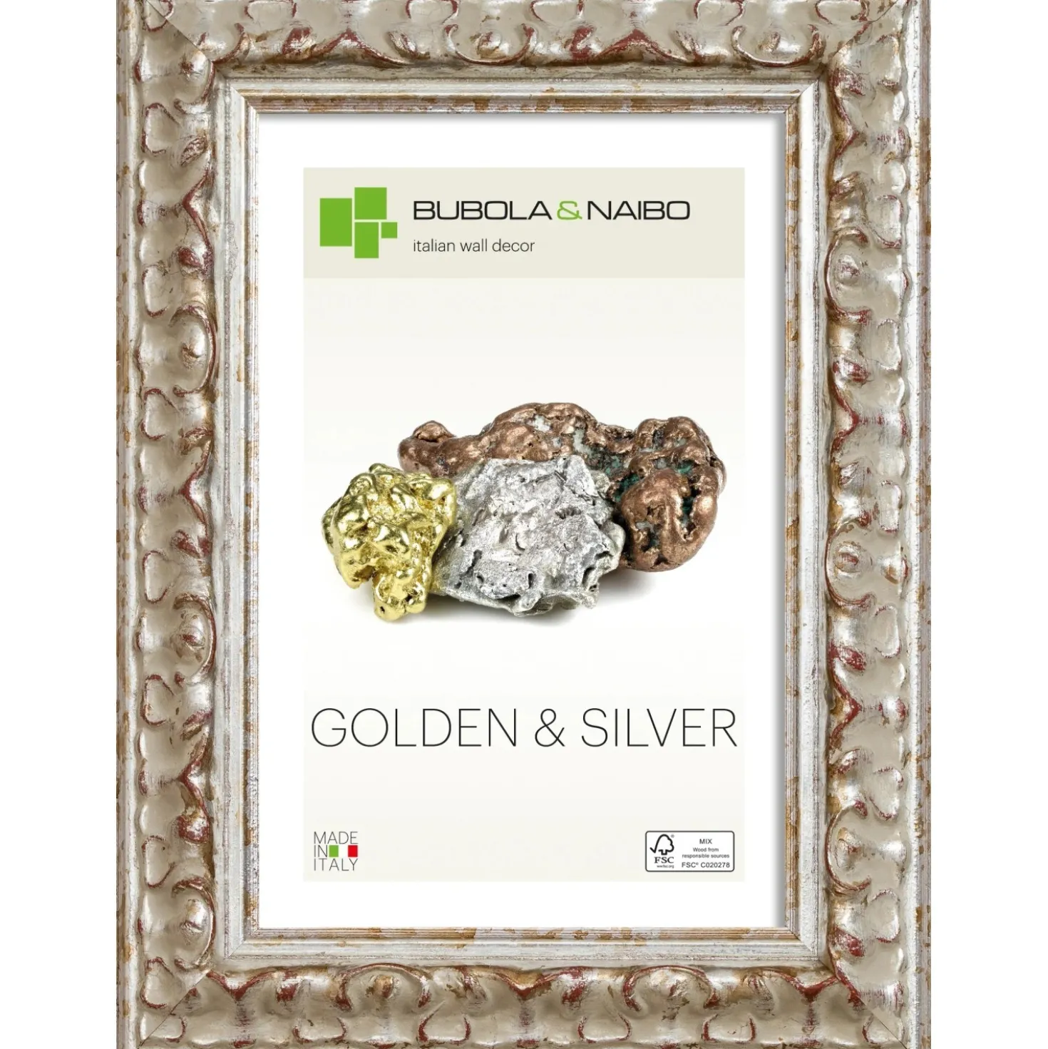 Cornice legno Archea argento 18 x 24 cm