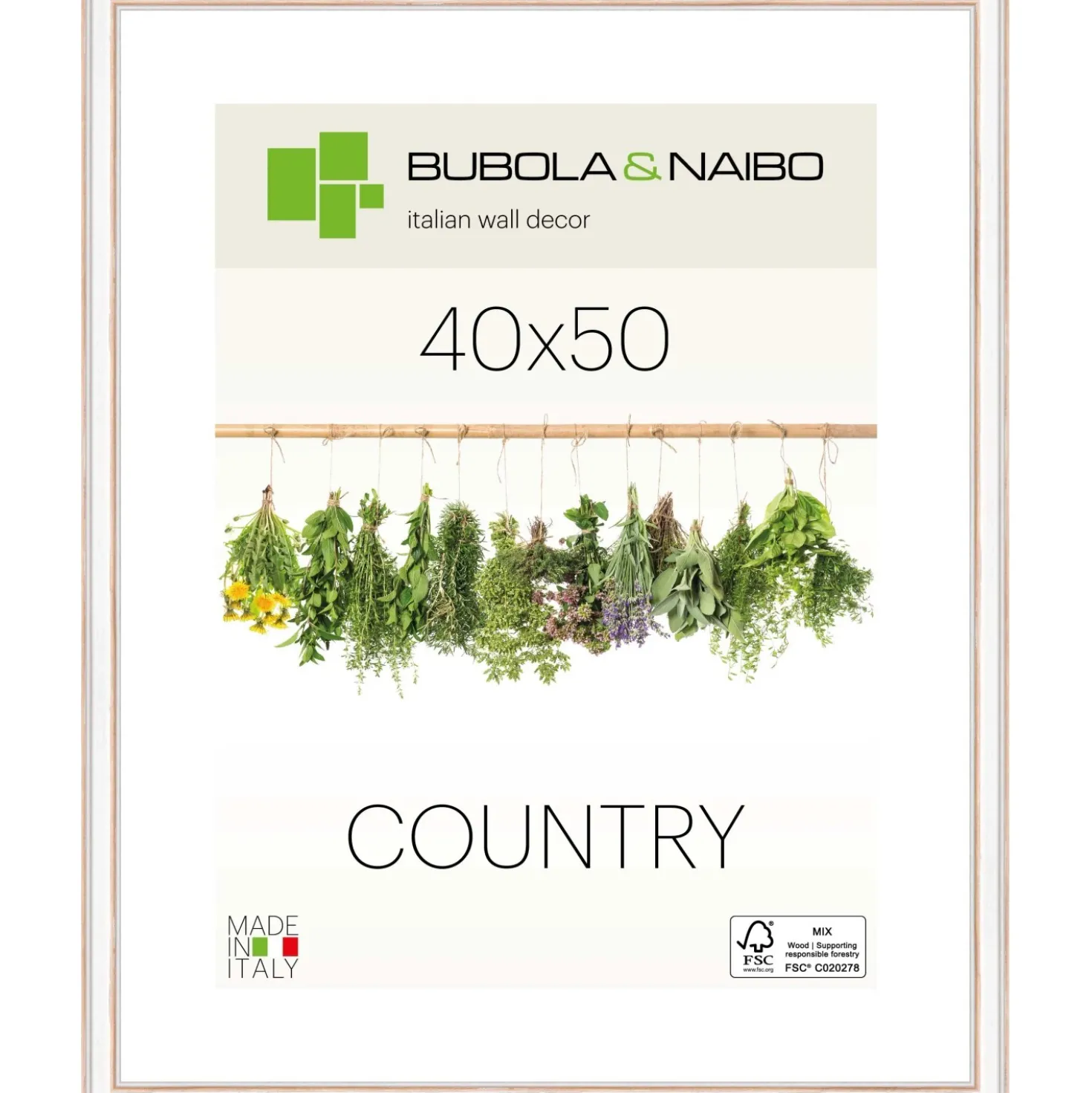 Cornice Ringa bianca 40x50 cm