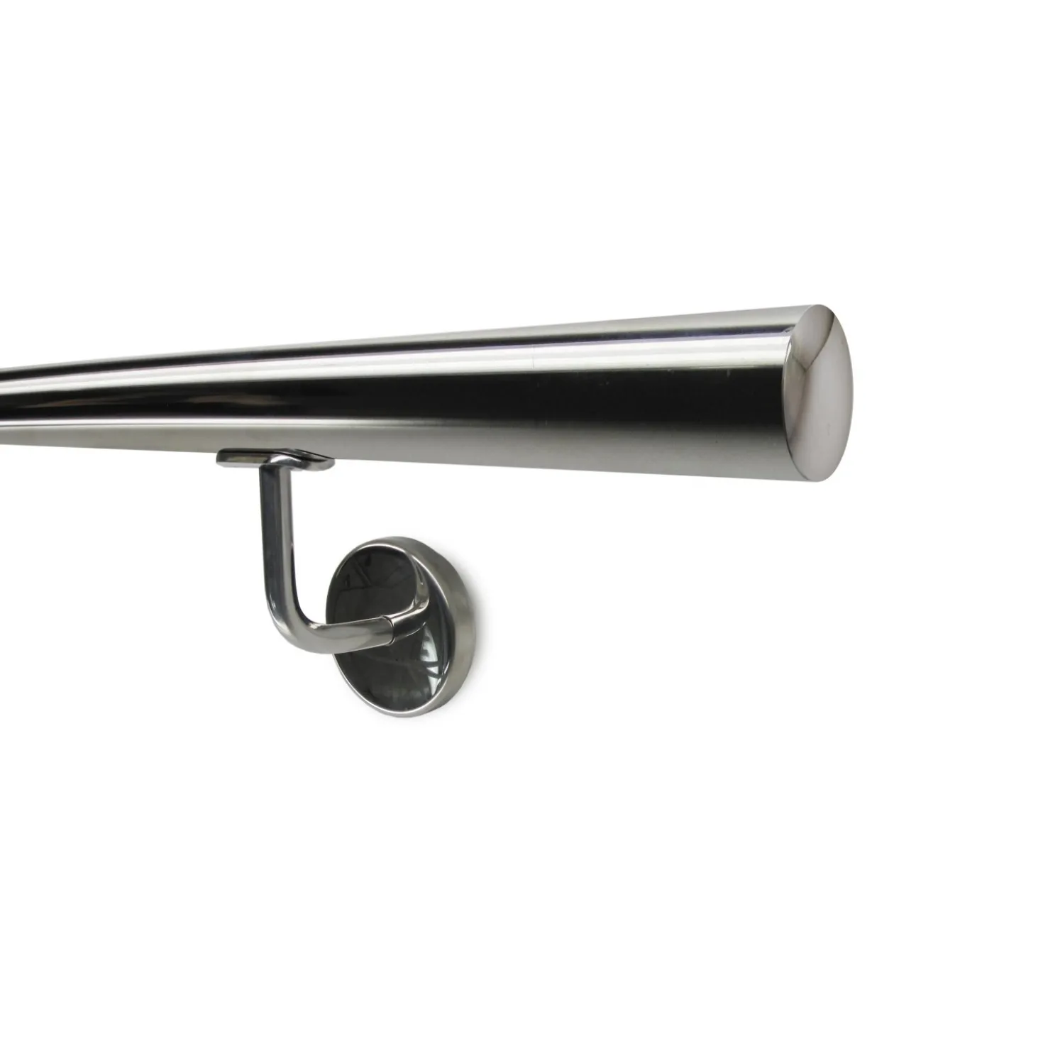 Corrimano 2 m acciaio inox lucido con kit di montaggio