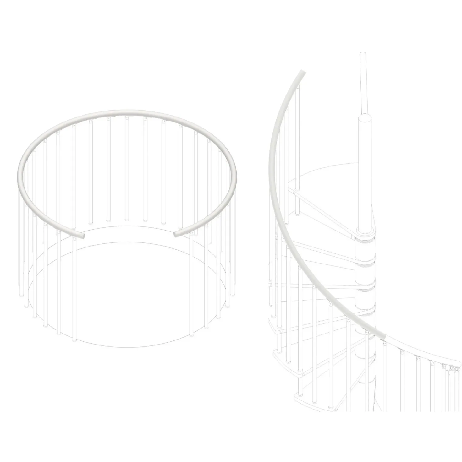 Corrimano in plastica L 700 cm bianco