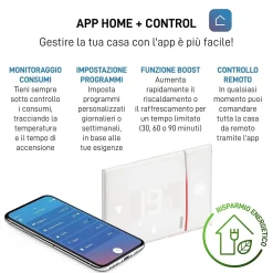 Cronotermostato Smart Home WiFi Bticino da incasso bianco