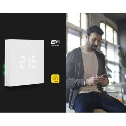 Cronotermostato Smart Home WiFi Vimar riscaldamento e clima da parete bianco