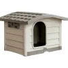 Cuccia per cani Bungalow Large beige 110x94x77 cm