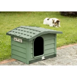 Cuccia per cani Bungalow Large verde 110x94x77 cm