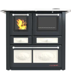 Cucina a legna Emilia Plus Ceramica 6,3 kW grigio e bianco