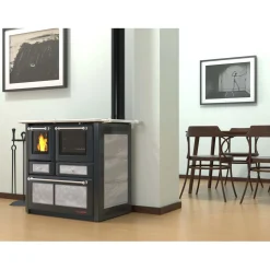 Cucina a legna Emilia Plus Ceramica 6,3 kW serpentino