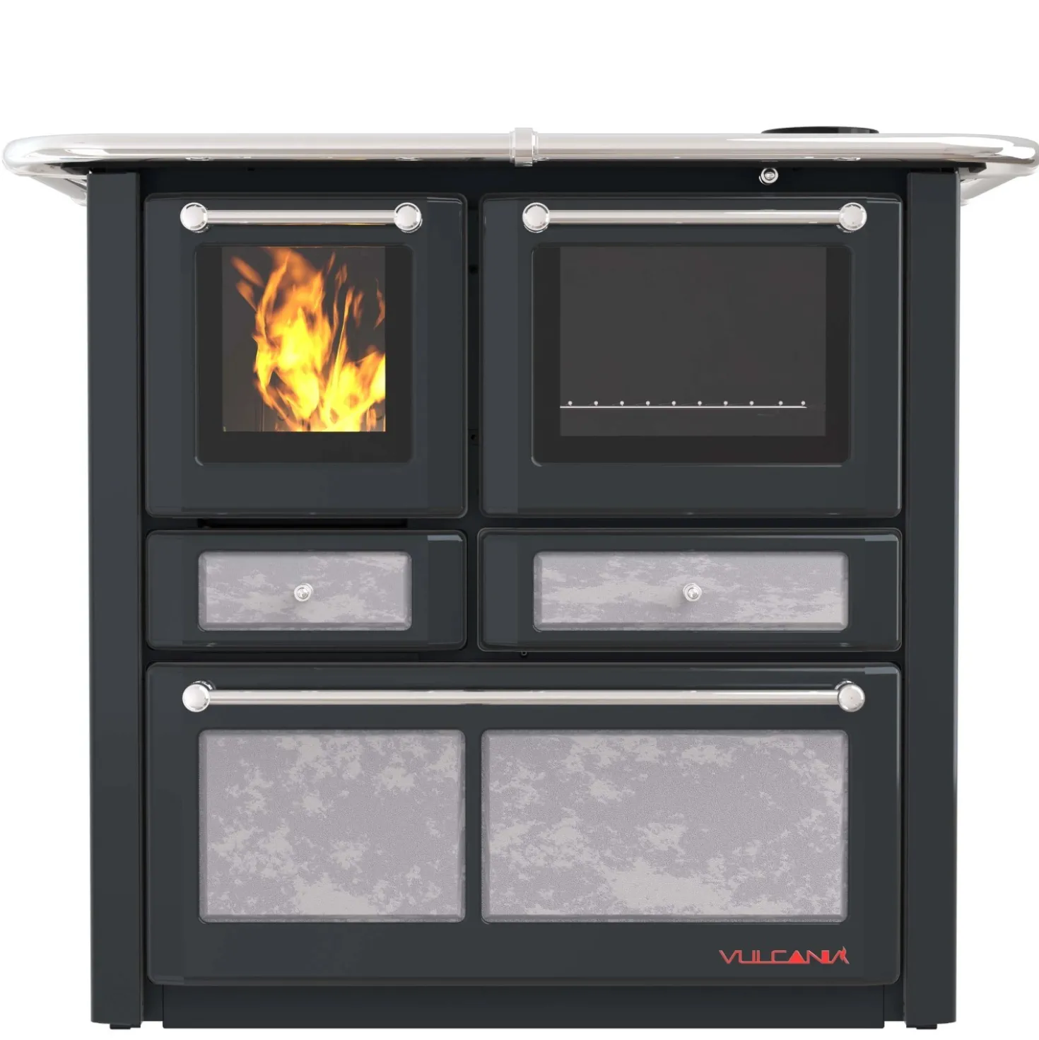 Cucina a legna Emilia Plus Ceramica 6,3 kW serpentino