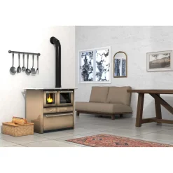Cucina a legna Emilia Vulcania 6,3 kW cappuccino