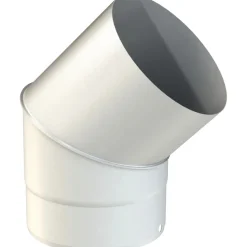 Curva 45° in acciaio vetrificato porcellanato bianco Ø 120