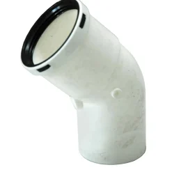 Curva 45° MF per caldaie in PP Ø 60 mm bianco