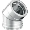 Curva a 45° diam.100/150 inox sp.0,5 mm - doppia parete