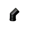 Curva a 45° per stufa a pellet Ø 100 mm x SP 1,2 mm con guarnizione
