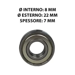 Cuscinetti a sfera rigidi misura 8x22x7 mm 2 pz