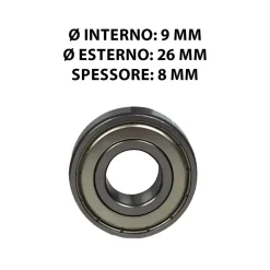 Cuscinetti a sfera rigidi misura 9x26x8 mm 2 pz